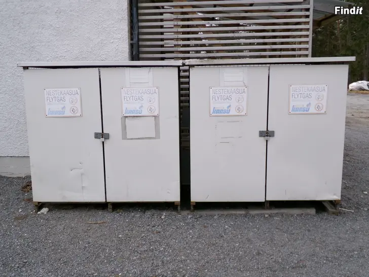 Myydään Kaasupulloille lukittavat peltikaapit Tarjoa