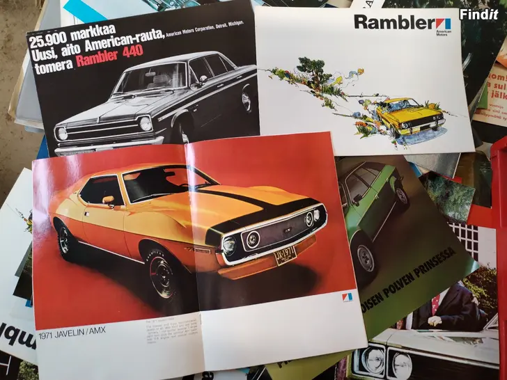 Myydään Jenkkiautojen komeita esitteitä 60 -70 luvulta