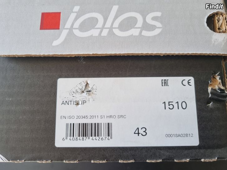 Säljes Jalas antislip 1510 skyddsskor no. 43 enligt bilder