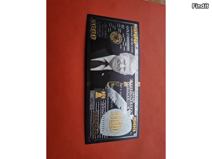 Säljes Donald Trump sedel svart/guld