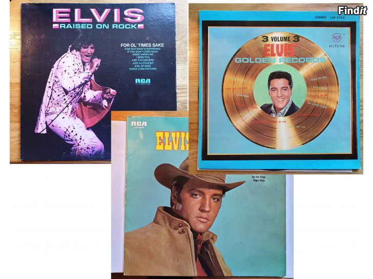 Säljes Elvis Presley 3 vinyls