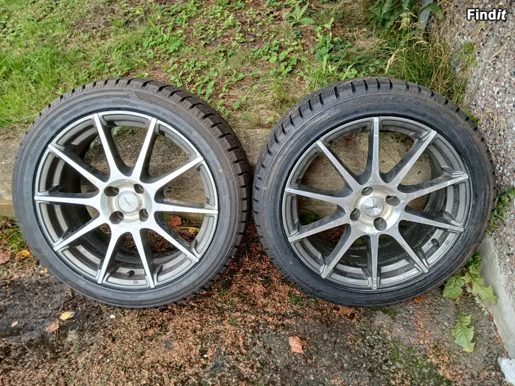 Myydään 225/45 R17 kitkarengas pari Extreme 4x100 alumiinivanteilla