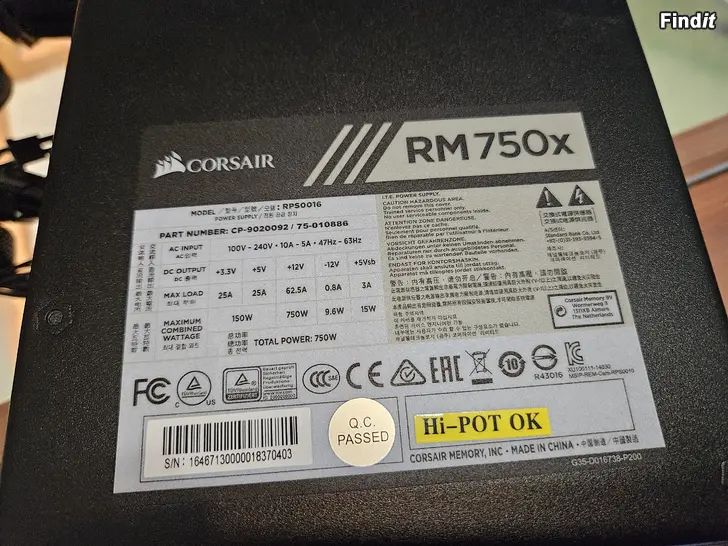 Säljes PSU Corsair 750W