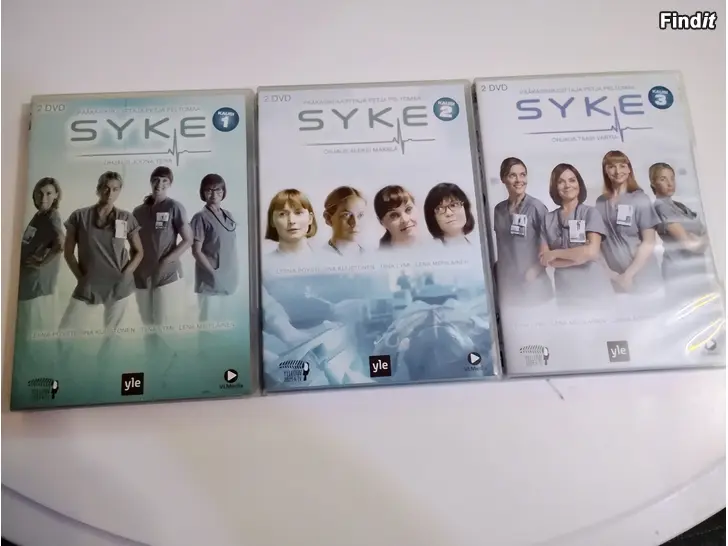 Myydään Syke dvd boksit kaudet 1 2 3