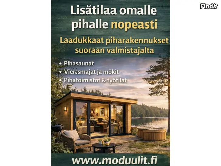 Säljes Bastu, stugor och gårdsbyggnader  Moduulit.fi