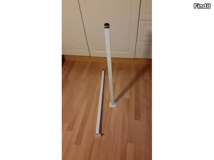 Myydään Putkijalka 750mm valkoinen metallia korkeussäätö 2kpl 5e