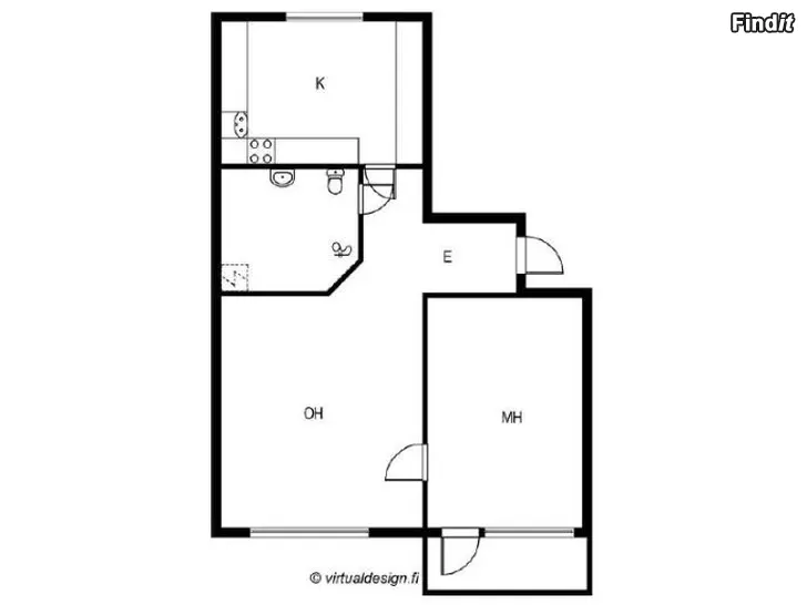 Vuokrataan Pieni kaksi 47 m2 vapautuu vuokralle vapuksi, joko kesän ajaksi tai pidemmäksi aikaa