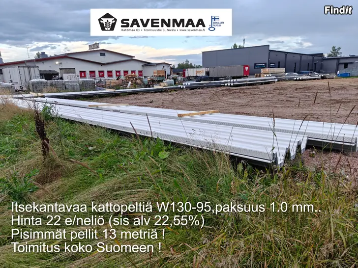 Myydään Itsekantavaa kattopeltiä.jopa 13 metriä pitkää,toimitus koko Suomeeen