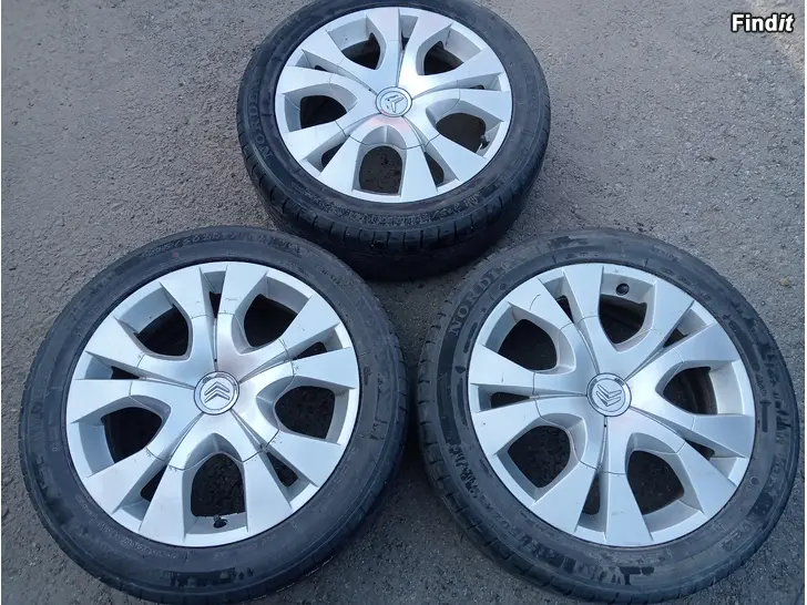 Myydään Citroen alut 4-108 kesärenkaat 215/50R17