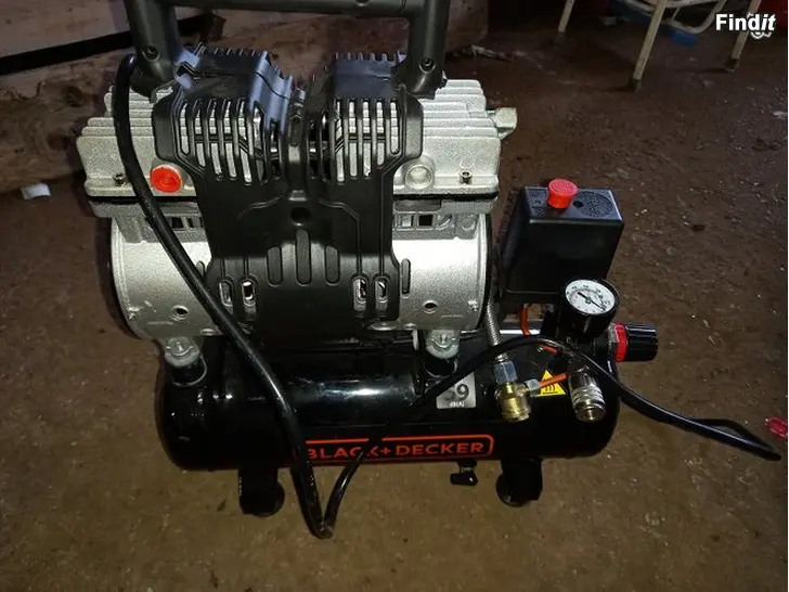 Myydään BLACK+DECKER 100/6-ST hiljainen paineilmakompressori 1 hp 6 l