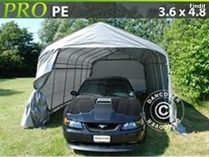 Myydään Garagetält PRO 3,6 x 4,8 x 2,7 PE Grå Nu 6900