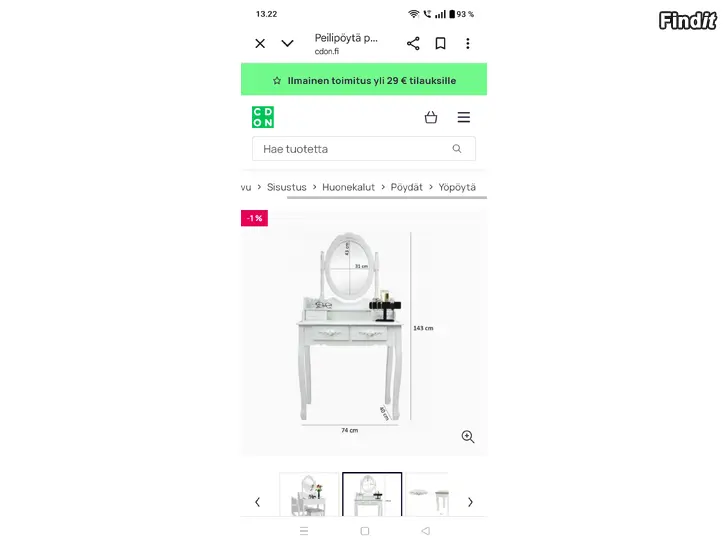 Säljes Sminkbord