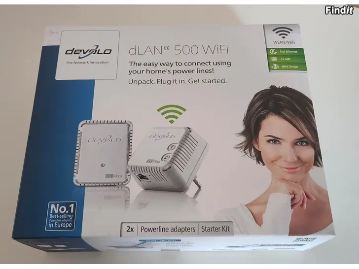 Säljes Develo sLAN 500 WiFI - Starter Kit 2x Powerline adapters