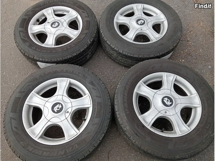 Myydään Alut 5-118 kesärenkaat 225/65R15C 112/110 Firestone vanhawk 2