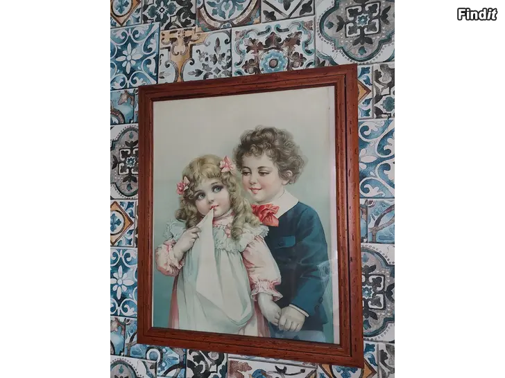 Säljes Flicka o Pojke Tavla