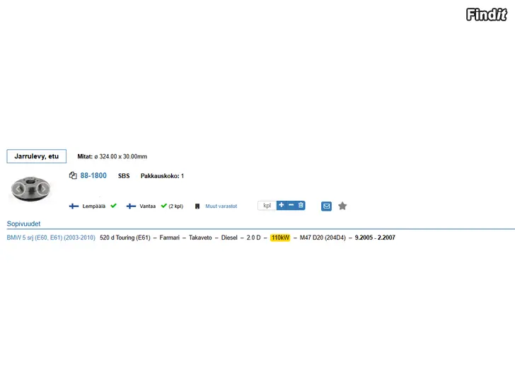 Säljes Bromskivor Bmw E61 Fram