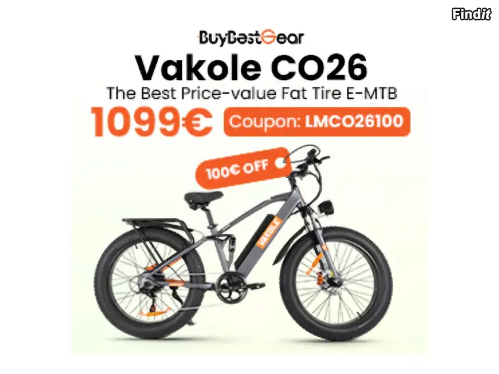 Myydään Huippu E-Fat Bike-Vakole CO26 26 750W Sähköfatbike