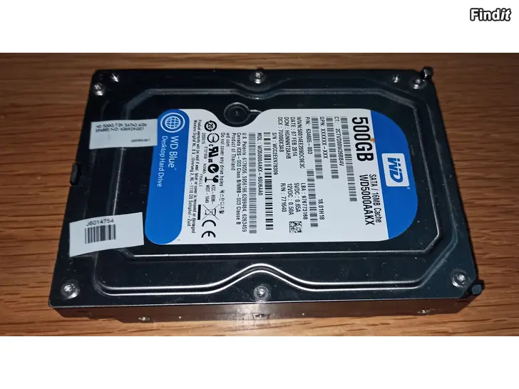 Myydään WD 500GB 3.5 SATA kovalevy Windows 11 asennettuna