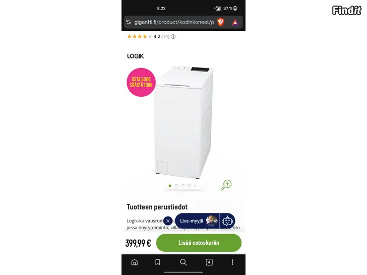 Säljes Logik 7kg UUSI