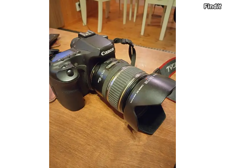 Myydään Canon EOS 40D, Canon EFS 17-85 ja Lowepro reppu