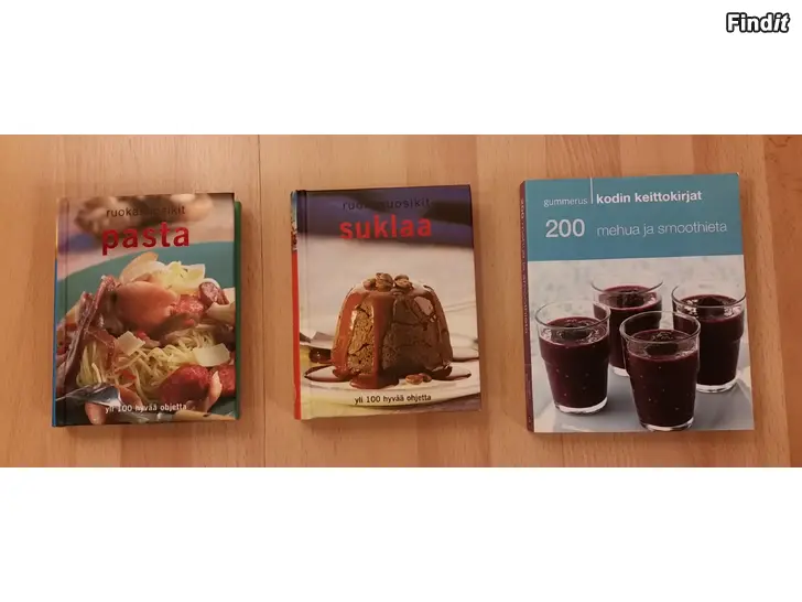 Myydään Keittokirjat pasta suklaa smoothiet