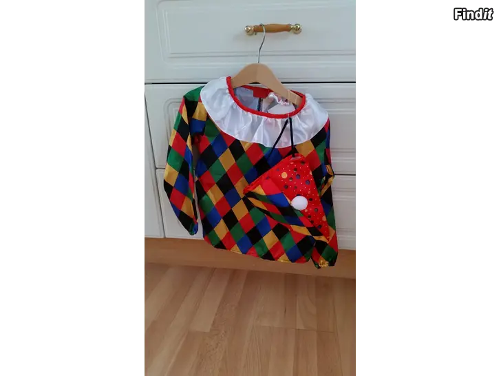 Myydään Carnival pellen asu Clown 2-3v 5e