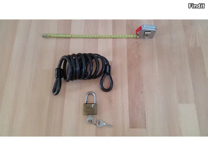 Myydään Lukitusvaijeri spiraali ja riippulukko ABUS 10e