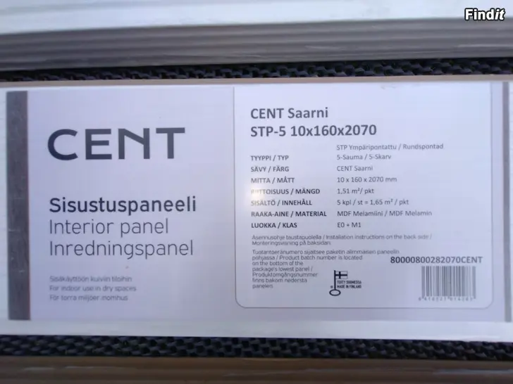Säljes CENT inredningspanel / sisustuspaneeli