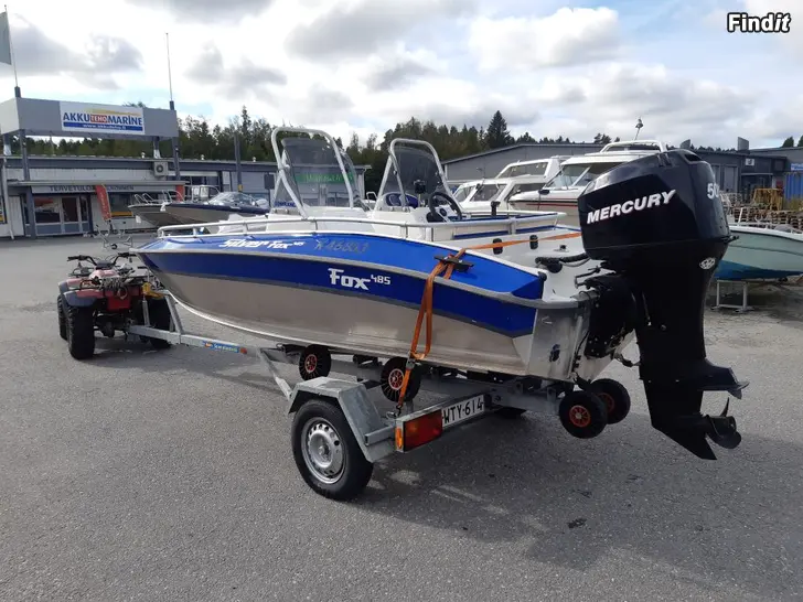 Säljes Silver Fox 485DC, Mercury F50 och Majava 750 Trailer