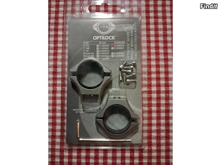 Myydään Optiloc renkaat 1 putkelle