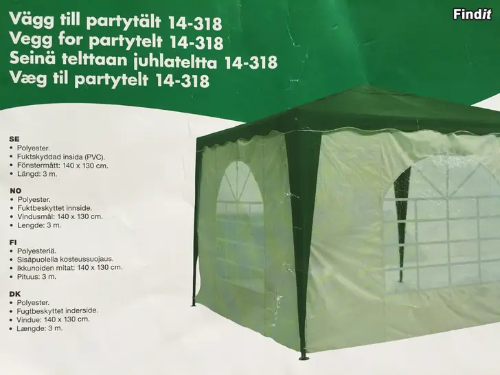 Säljes Väggar till paviljong 3x3m
