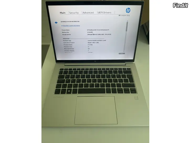 Säljes HP Elitebook 840 G9, 32gb ram 512ssd, 14 kannettava tietokone