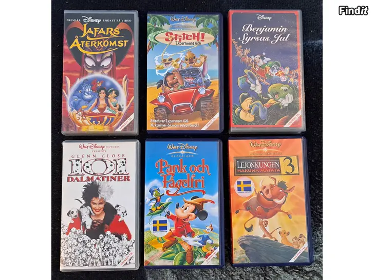 Säljes Har du en fungerande VHS spelare? Mina 49 VHS kassetter nästan ges bort. Disney, humor, spänning mm
