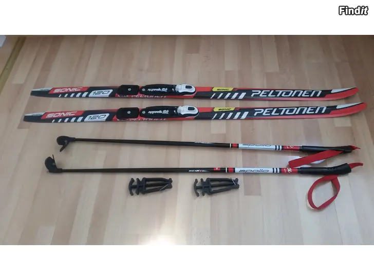 Myydään Peltonen Sonic  NNN sukset 120cm ja Apollo Rex sauvat 90cm  -hinta 25e