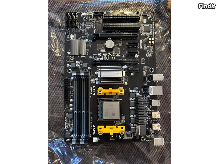 Myydään Gigabyte ga-970a-ds3p moderkort AM3+  AMD fx 8350 processor