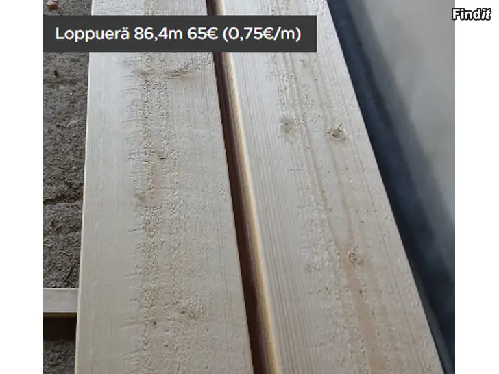 Säljes 0,95/m Lauta 22x95 hienosahattu puuvalmis talouslaatu