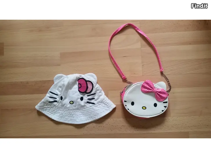 Myydään Hello Kitty hellelakki ja laukku -yhteishintaan  4e