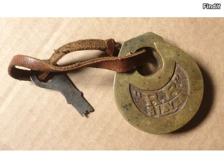 Myydään Vintage Push Key 6-lever Brass Padlock