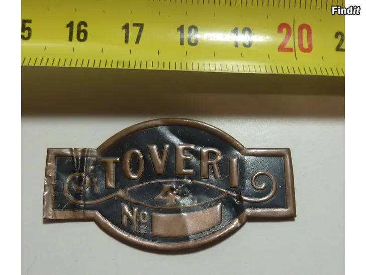 Säljes Vanha metallinen Toveri 4 merkki