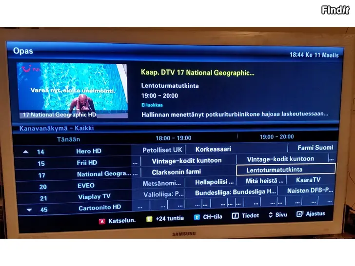 Myydään Samsung TV 40tum UE40C6715 valkoinen 50e