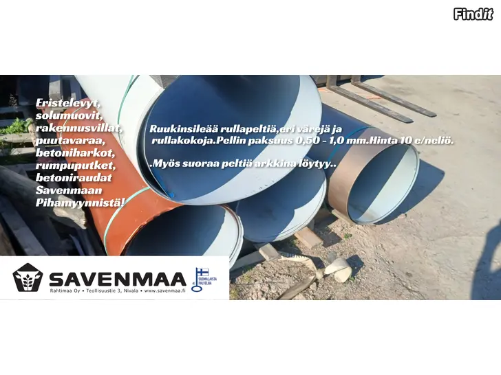 Säljes Kattopeltiä,Ruukin suoraa,sileää peltiä rullissa ja arkkeina,Savenmaalta