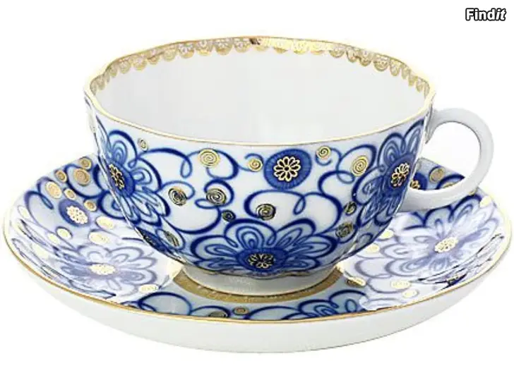Säljes Lomonosov Imperial Porcelain Winding Twig / Bindweed  kaffekoppar med fat