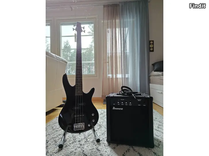 Säljes Ibanez soundgear basgitarr, förstärkare, ställning  kabel