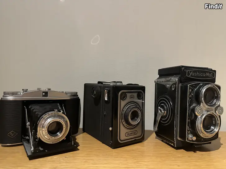 Säljes 3st Antik Kameror