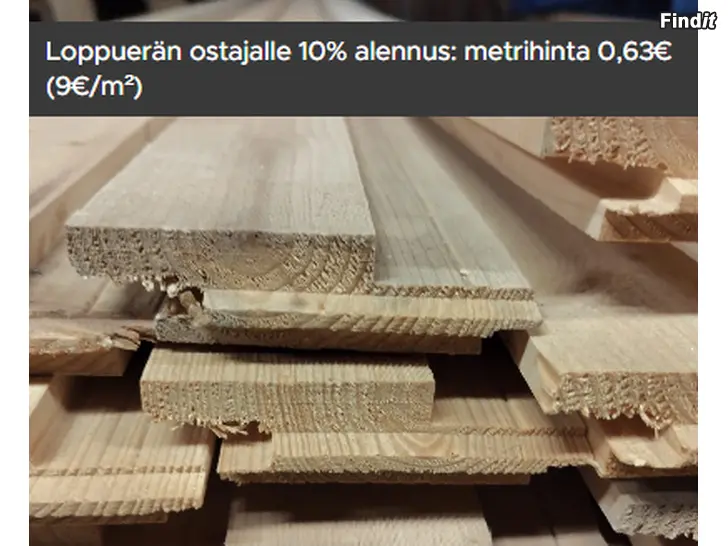 Säljes 0,70e/m Ulkoverhouspaneeli 23x95 UTS puuvalmis päätypontattu talouslaatu