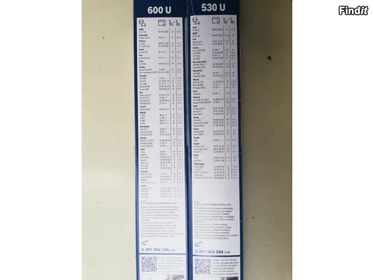 Säljes Torkarblad Bosch 600 U o 530 U