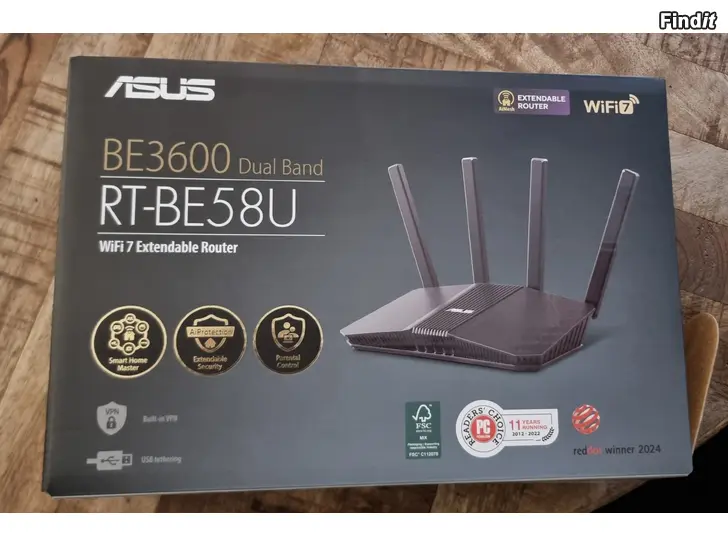 Säljes Asus RT-BE58U WiFi 7 reititin 3600 Mbps