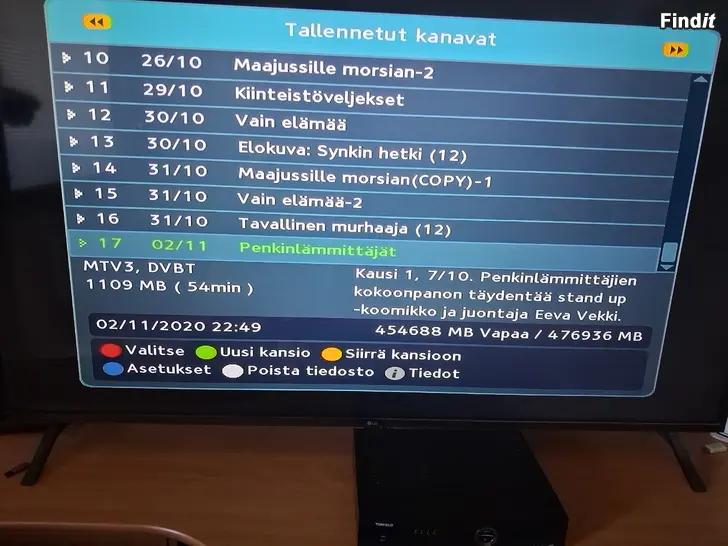 Myydään Topfield TF520PVRT 500GB, tallentava digiboksi antenniverkkoon DVB-T