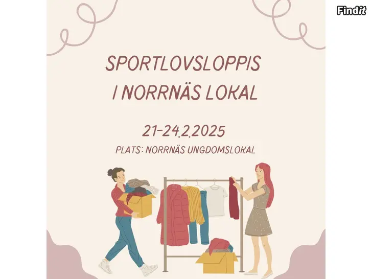 Myydään Sportlovsloppis i Norrnäs lokal 21-24.2.2025