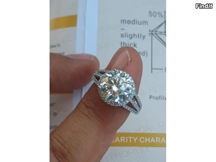 Säljes Diamant ring 6.15 carat mitt sten 5-carat